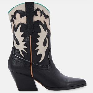 BRAND NEW Dolce Vita Black Leather Cowboy Boots in Size 7.5
